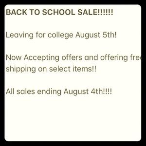 BACK TO COLLEGE SALE!!!!!!!!!!